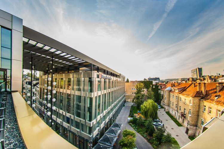 Dachterrasse des Hotels “Hilton Garden Inn Vilnius City Centre”