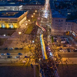 Vilnius Outpours Support To Ukraine: Resident Solidarity Runs Deep On Buildings, In Streets, and Even Sky