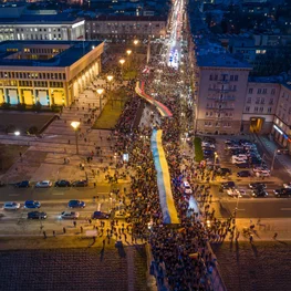 Vilnius Outpours Support To Ukraine: Resident Solidarity Runs Deep On Buildings, In Streets, and Even Sky