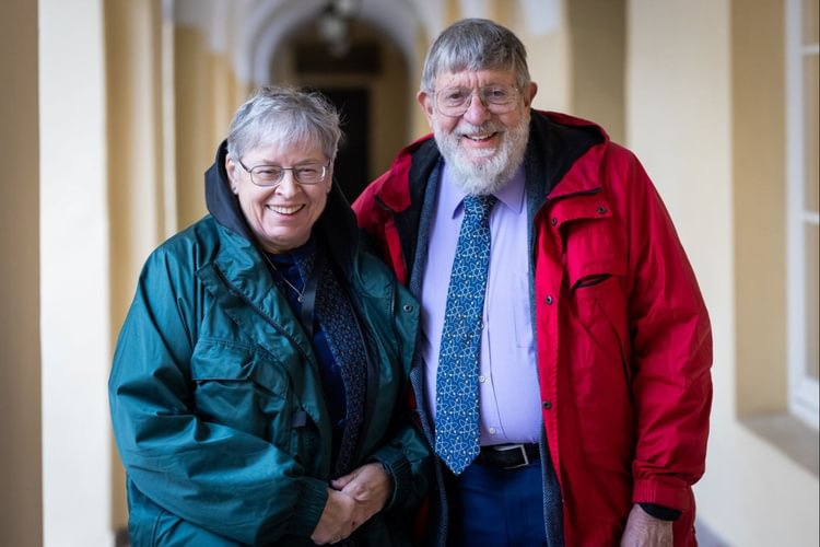 William Daniel Phillips and his wife at Vilnius University. Photo by Martynas Ambrazas