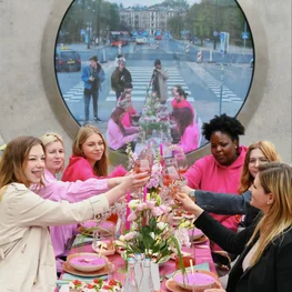 Digital Portal Served as Longest Pink Soup Table between Vilnius and Lublin