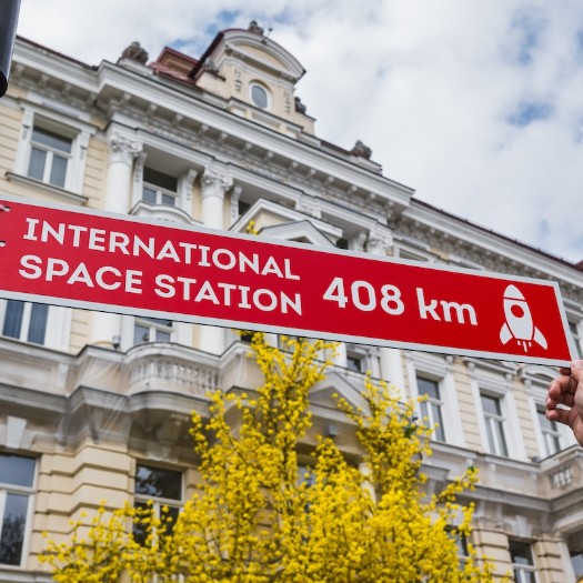 Vilnius rodo kelią į kosmosą: miesto centre – ženklai į Tarptautinę kosminę stotį