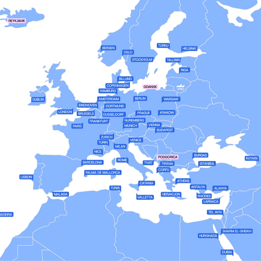 Vilnius Flight Map 